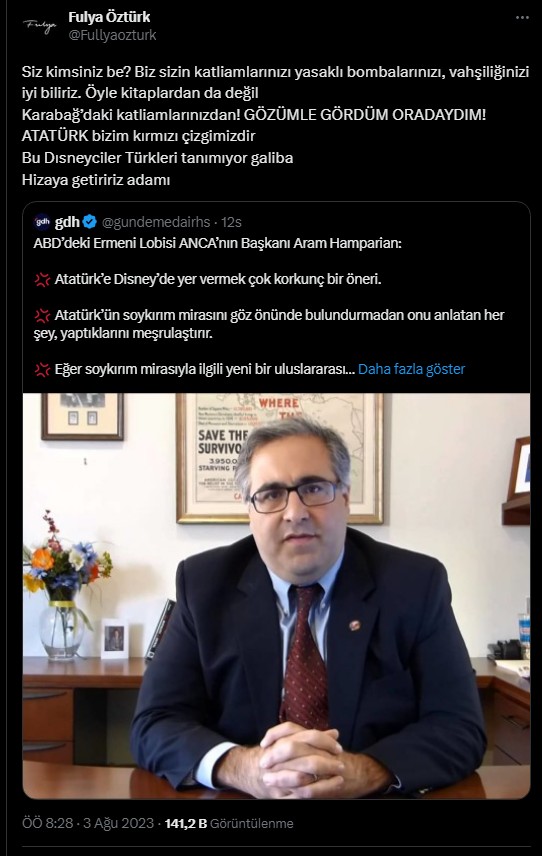 Fulya Öztürk'ten Disney'e tepki!